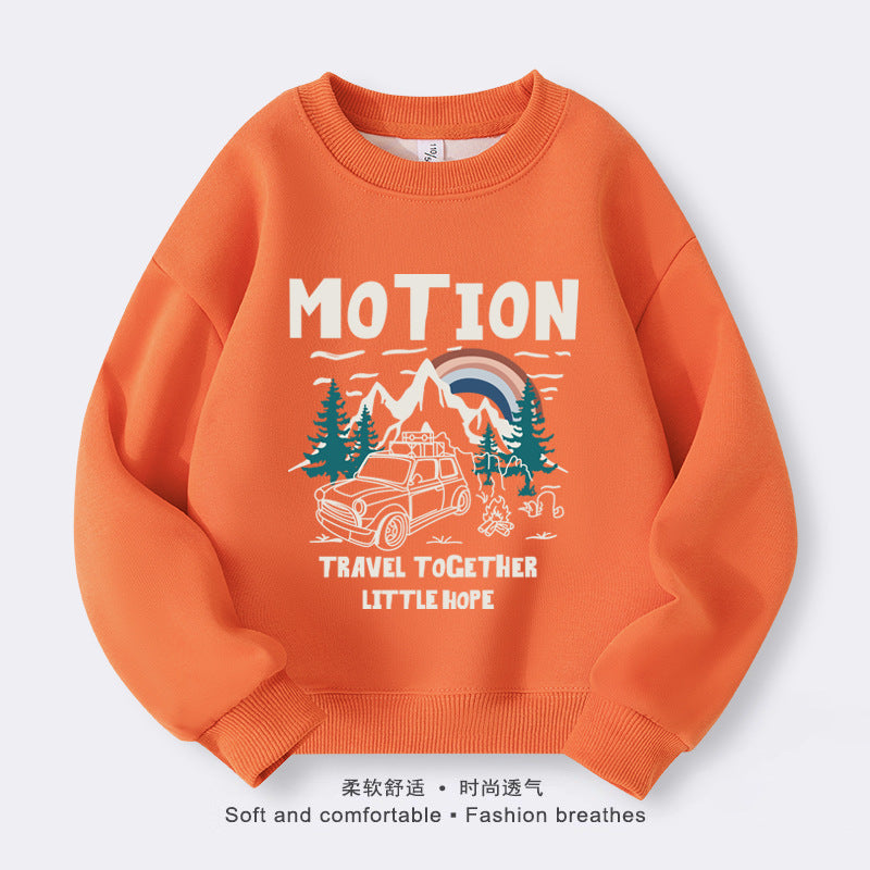 A children's crew neck sweater