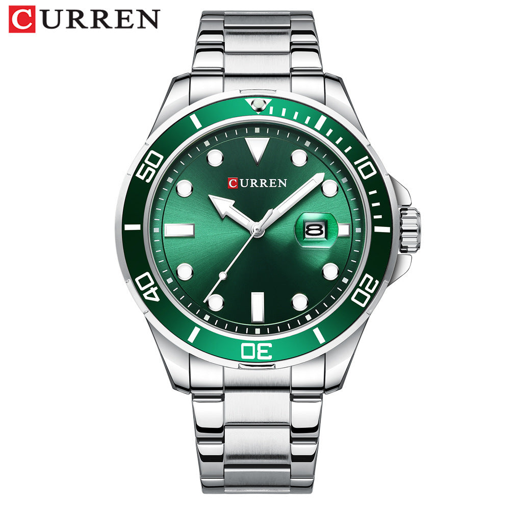 A Curren/Carrion 8388 Men's Watch, Waterproof Quartz Steel Strap Watch, Calendar Quartz watches