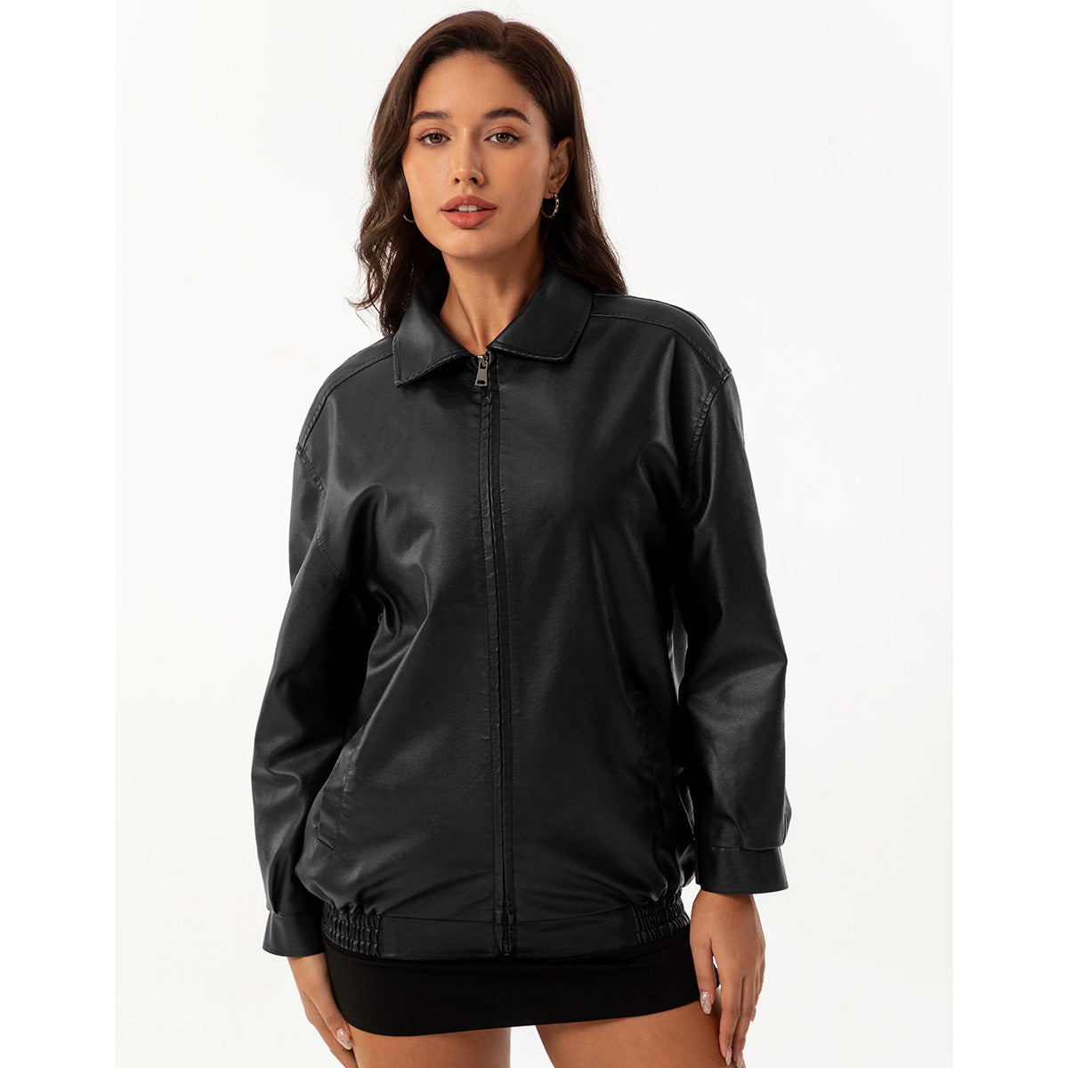 A women's leather jacket