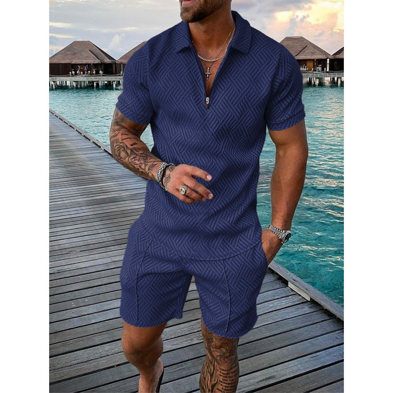 A short-sleeved shorts set