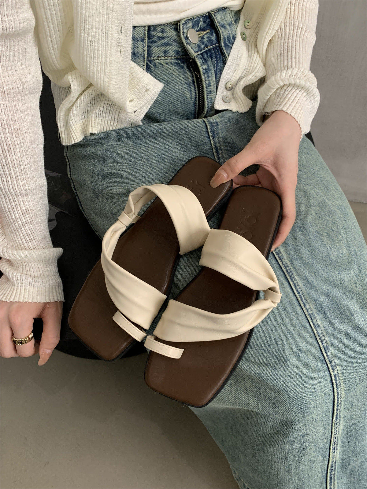 A slippers lady seaside beach soft flat bottom