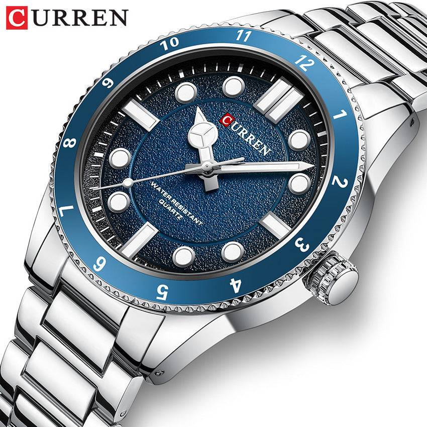 A 8450 Cross-border Simple Men's Watch Waterproof Steel Belt Men's Business Quartz Watch Men's Watch