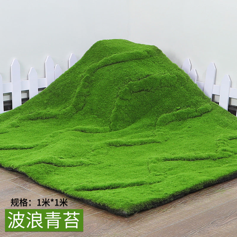 A simulated moss green false moss plant wall moss micro landscape bonsai landscaping decorative lawn turf SIZE: 1M * 1M