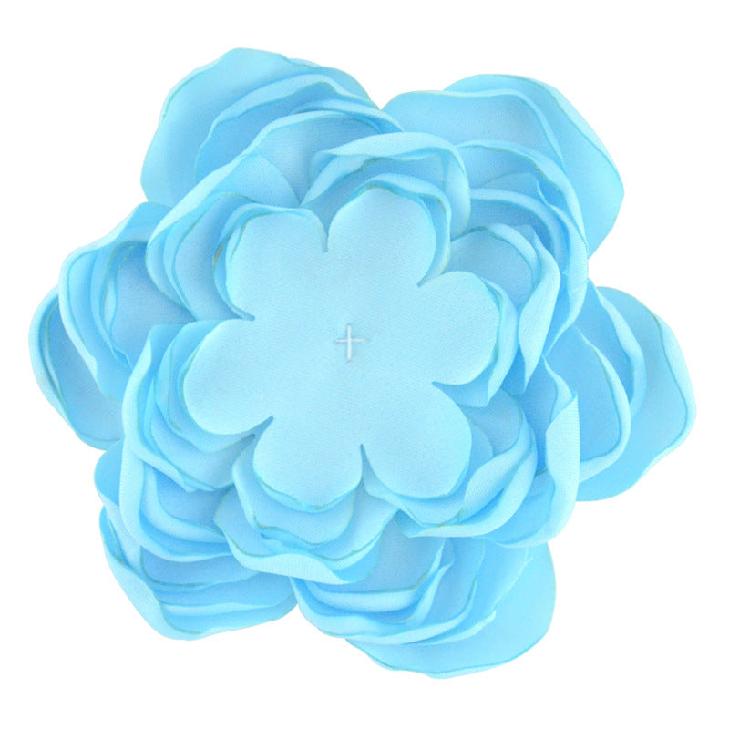 A handmade matte satin hand sewn 9 layers baked edge flower DIY hair accessories burned edge head flower accessories - Mixbatch