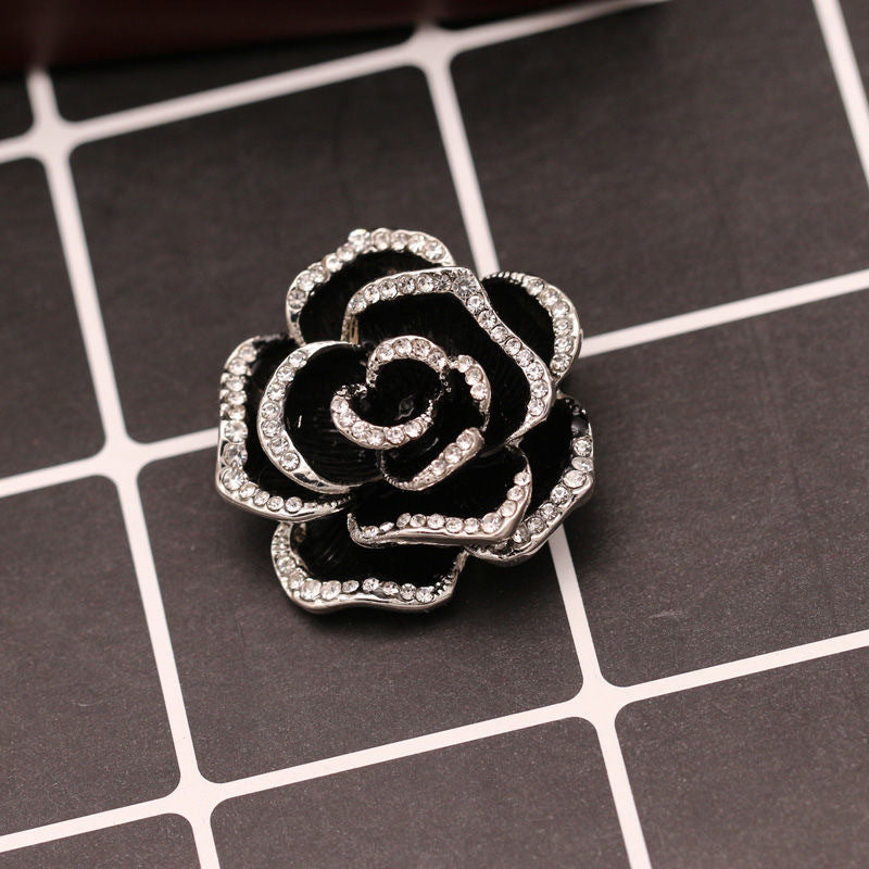 A Camellia brooch, high-end retro small fragrant brooch, cute silk scarf buckle, pin, high-end clothing batch women - Mixbatch