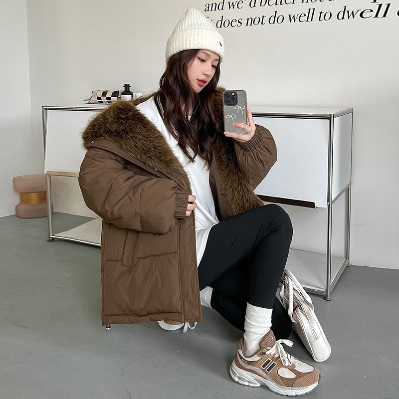 A Fleece-Lined Thickened Warm Jacket