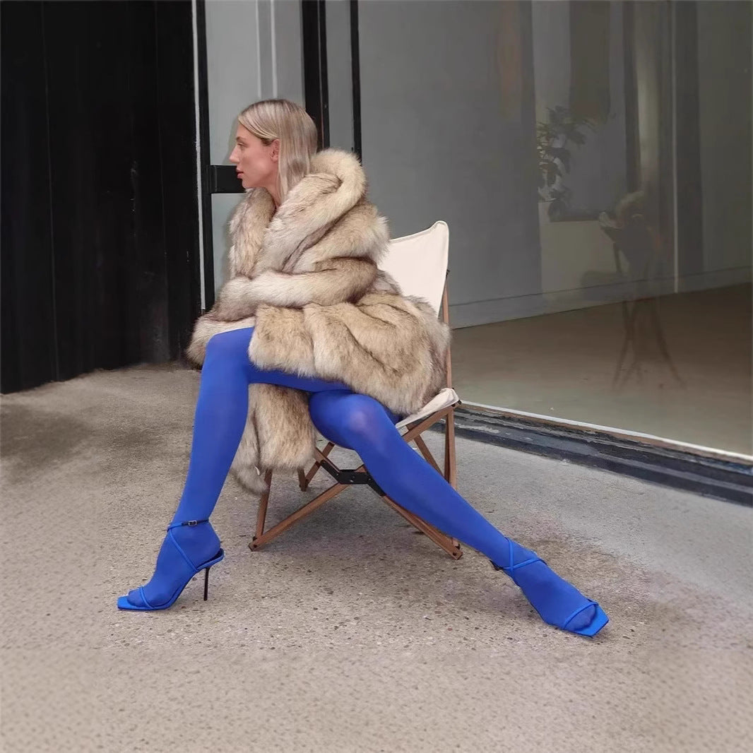A faux fur coat