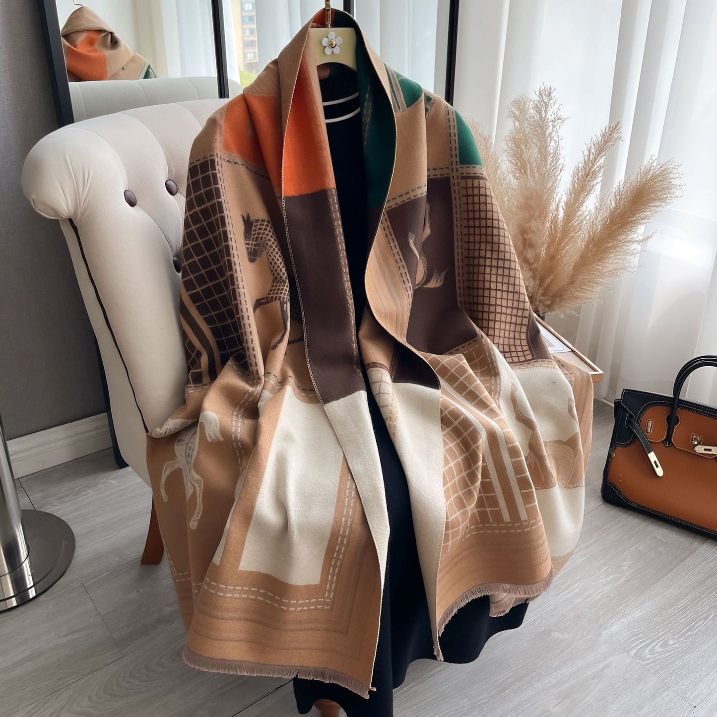A scarf shawl