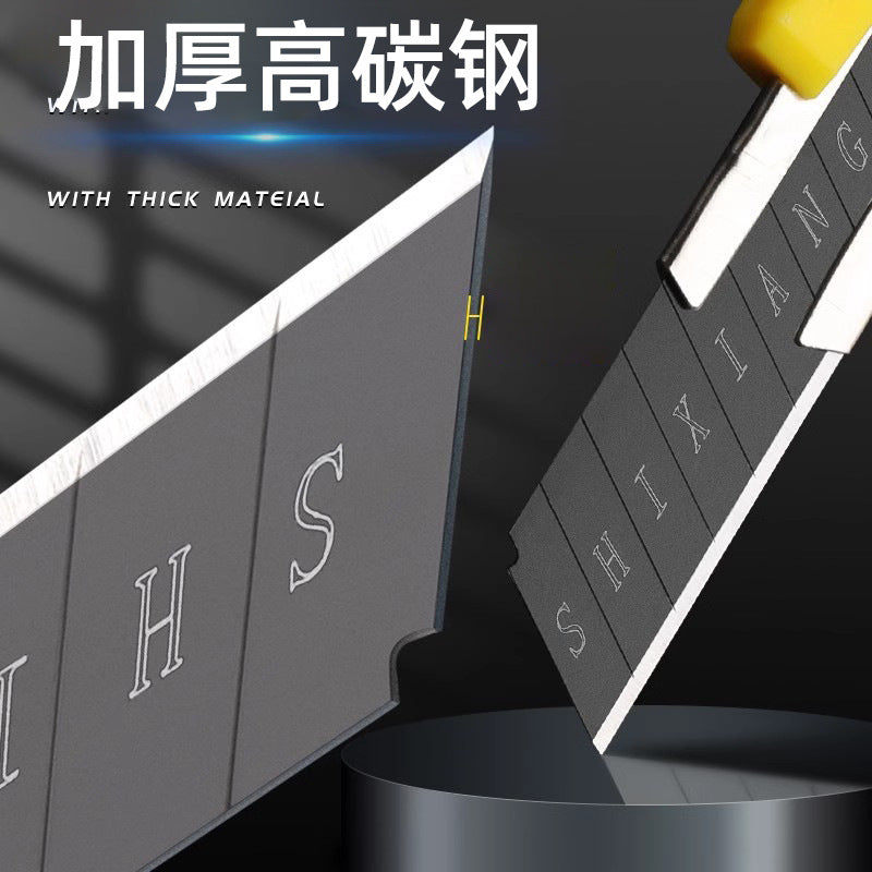 A plastic utility knife black blade blade large unpacking express unpacking paper cutting wallpaper knife thickened high carbon steel wholesale