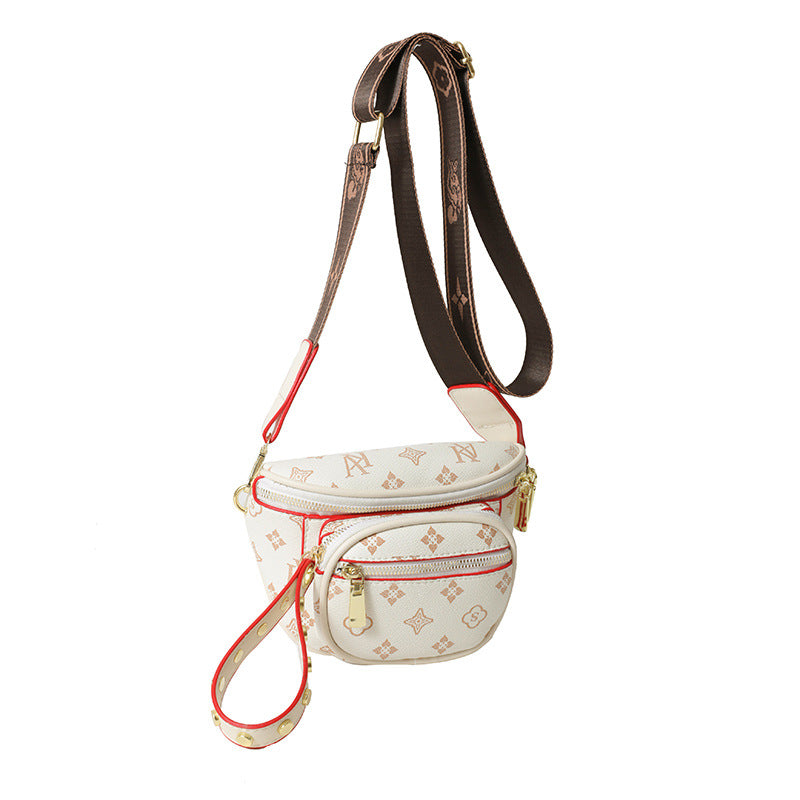A new retro multi-layer shoulder messenger bag simple fashion with ribbon breast bag women's trend
