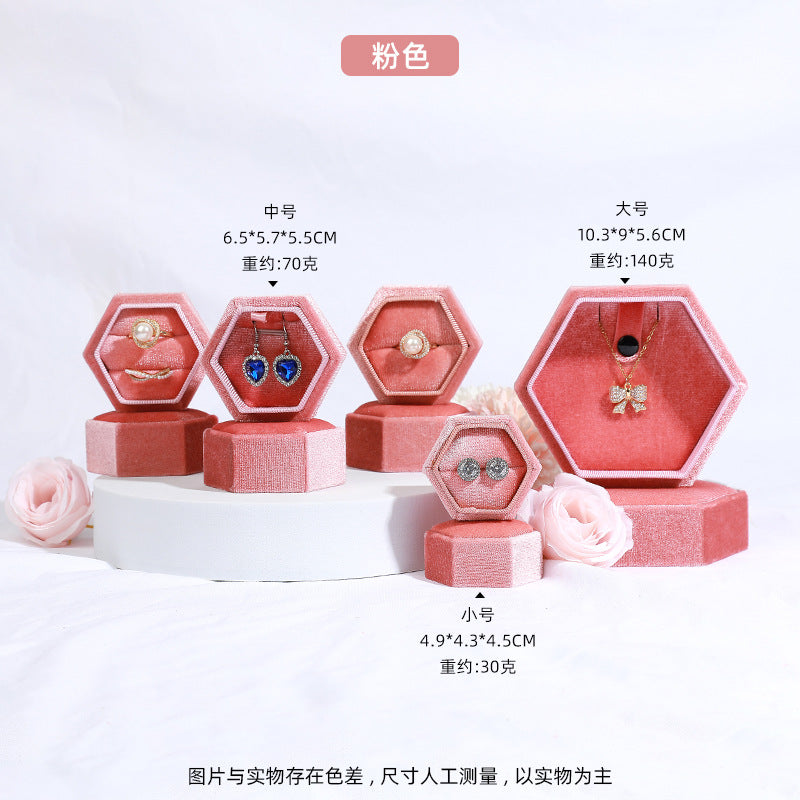 A Velvet hexagonal jewelry box