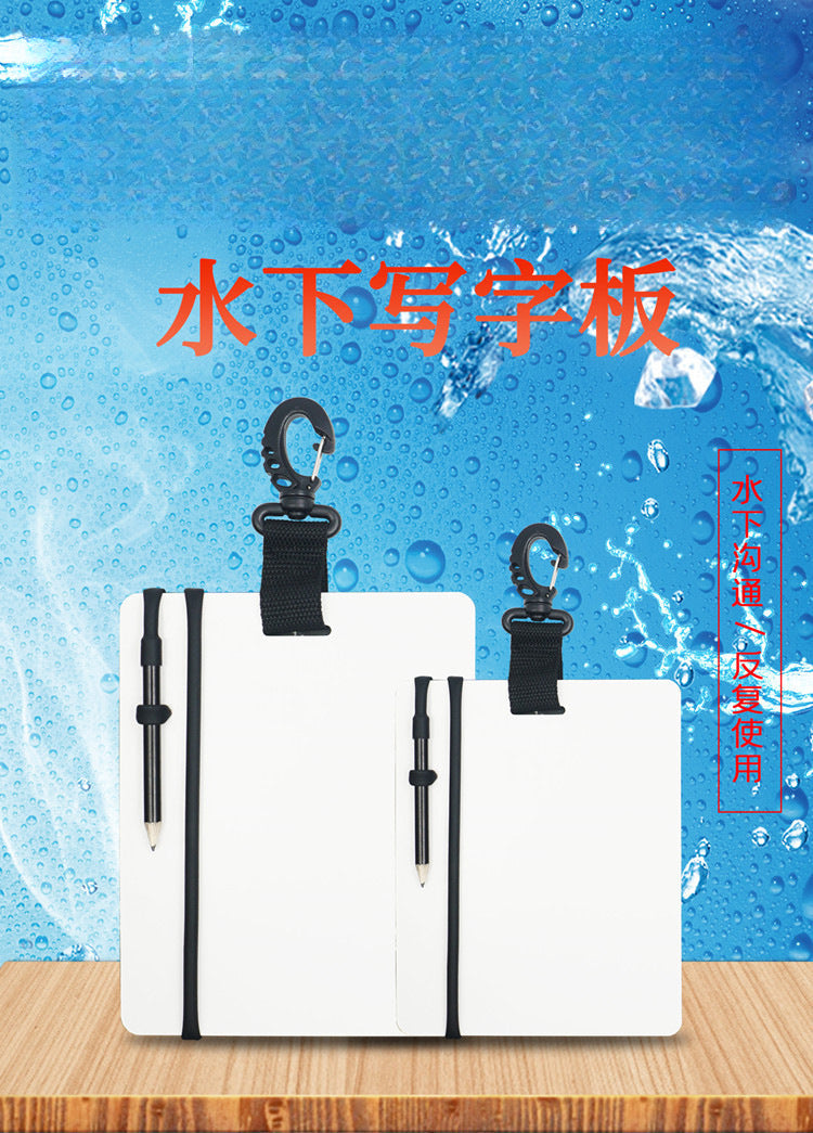 A diving writing board waterproof record board