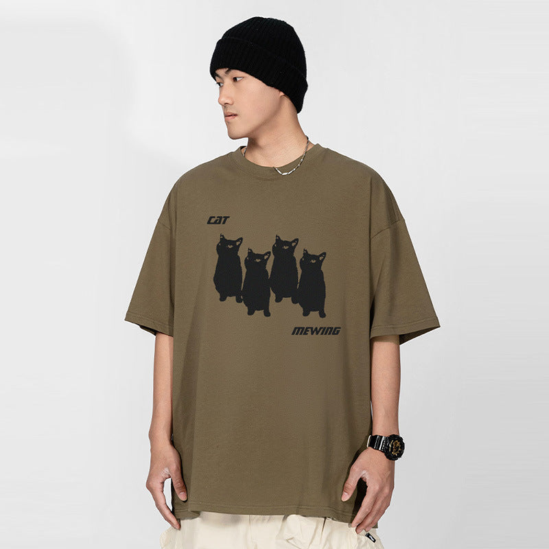 A short-sleeved printed T-shirt