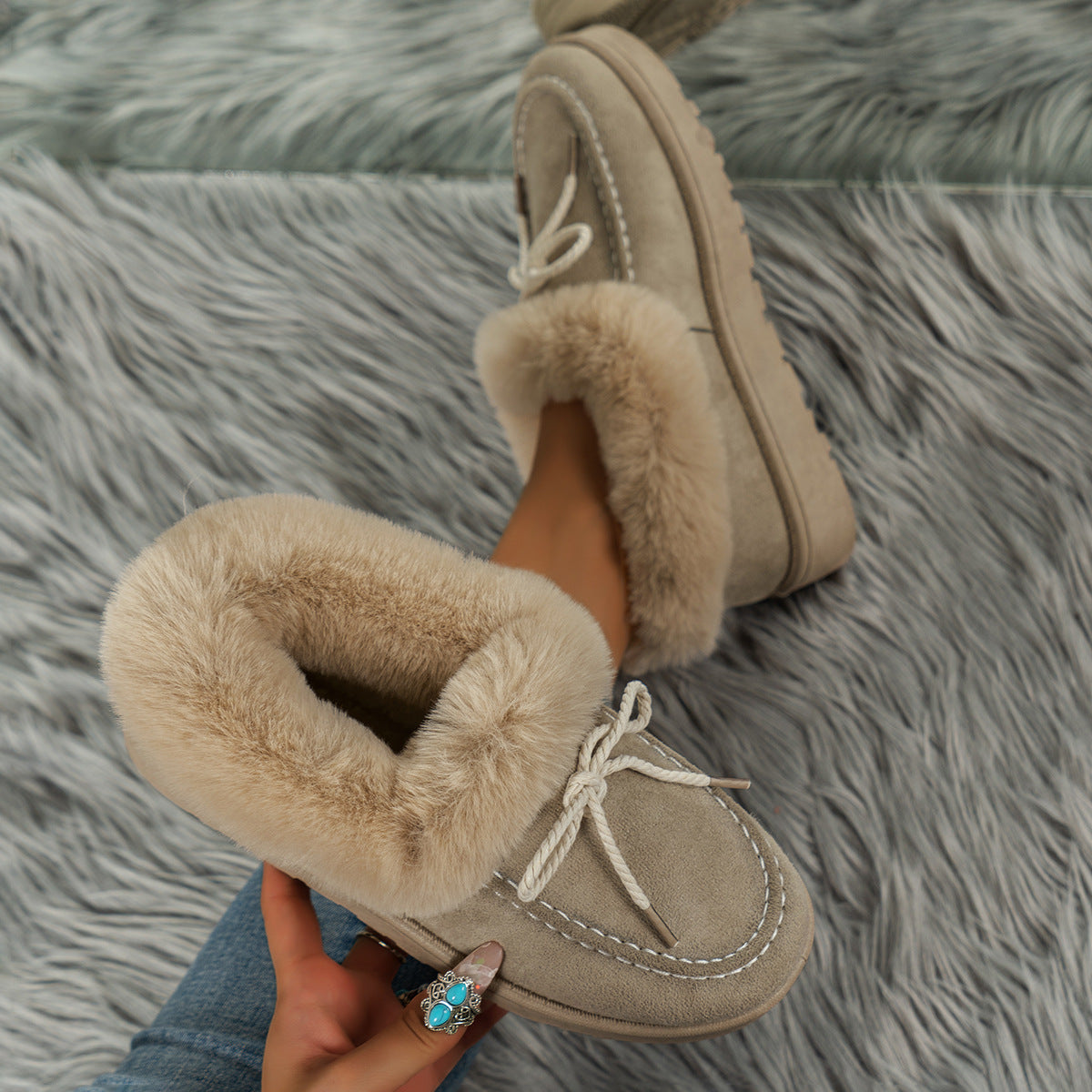 A warm plush boot