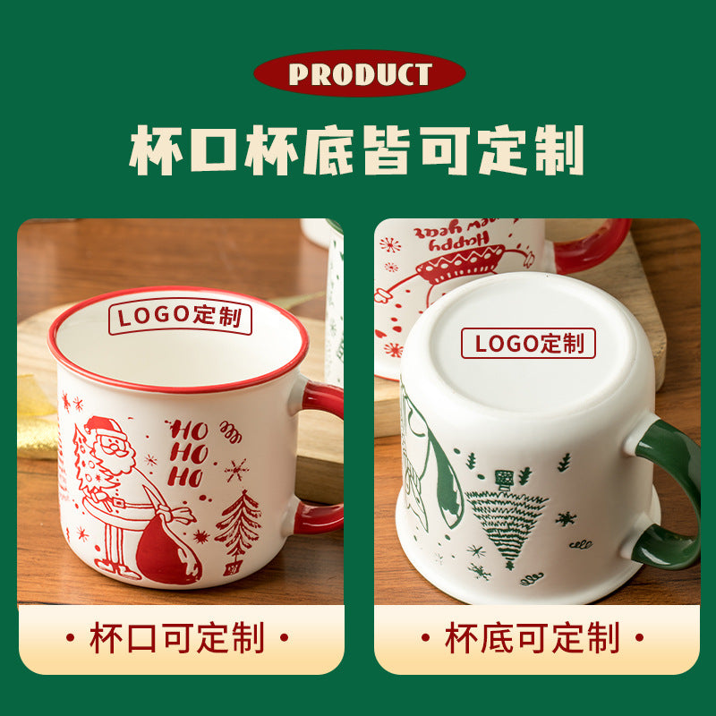 A Christmas mug creative cute cartoon ceramic cup girls coffee cup teacup holiday gift cup