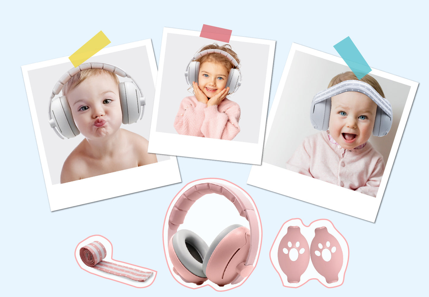 A Baby earmuffs Mini head-mounted anti-noise sleeping children's outdoor airplane anti-noise earmuffs