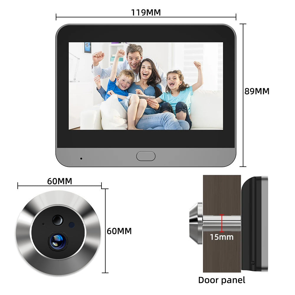 A cat eye surveillance camera graffiti APP intelligent remote call TUYA electronic cat eye anti-theft visual door