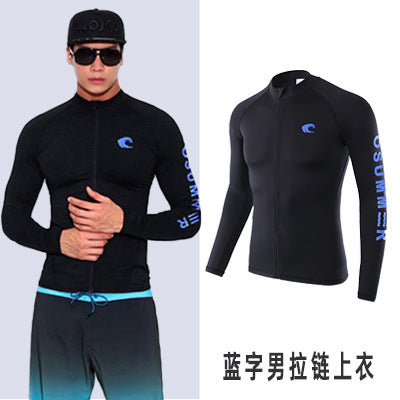 A top, pants, wetsuit