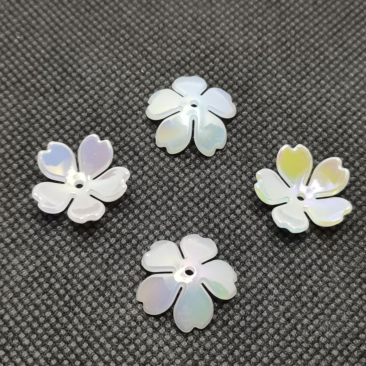 A electroplated color large five-piece small flower ab color plastic flower 18mm handmade DIY material new hair accessories - Mixbatch