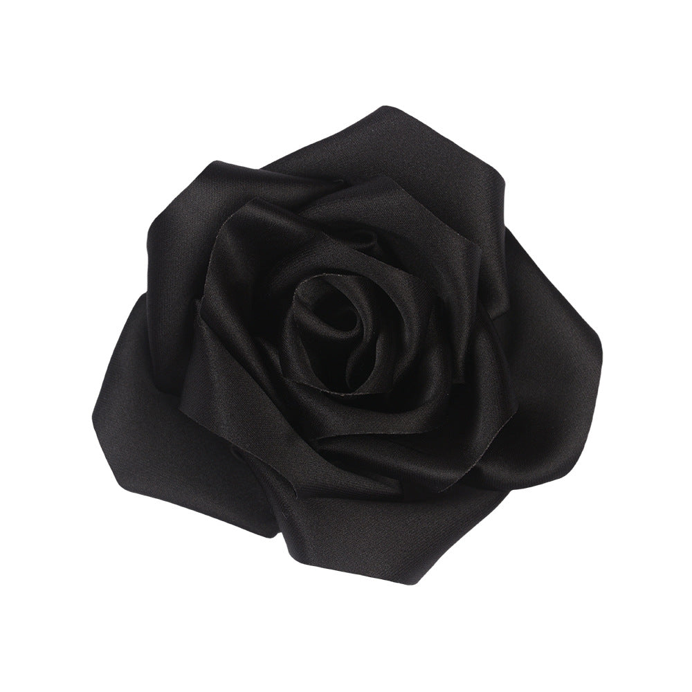 A retro rose bud high-grade satin three-dimensional silk cloth large flower DIY neck flower brooch clothing shoes and hats accessories - Mixbatch