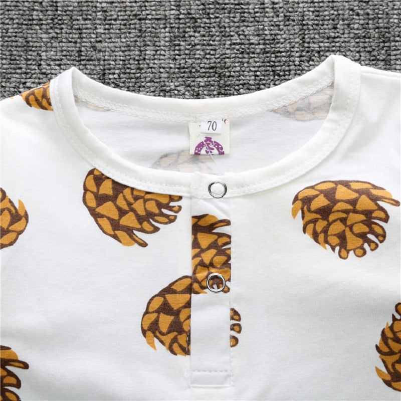 A collection of INS foreign trade children's clothing, men's and women's baby jumpsuit, one piece long sleeved shirt, baby cartoon printed jumpsuit - Mixbatch