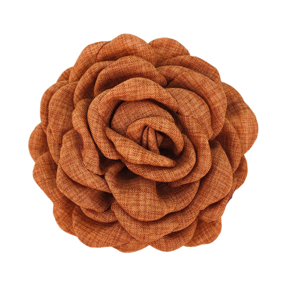 A Caro9cm Internet celebrity with the same baked edge hair grab flower 12cm Lolis burnt edge flower with brooch hairpin pin - Mixbatch