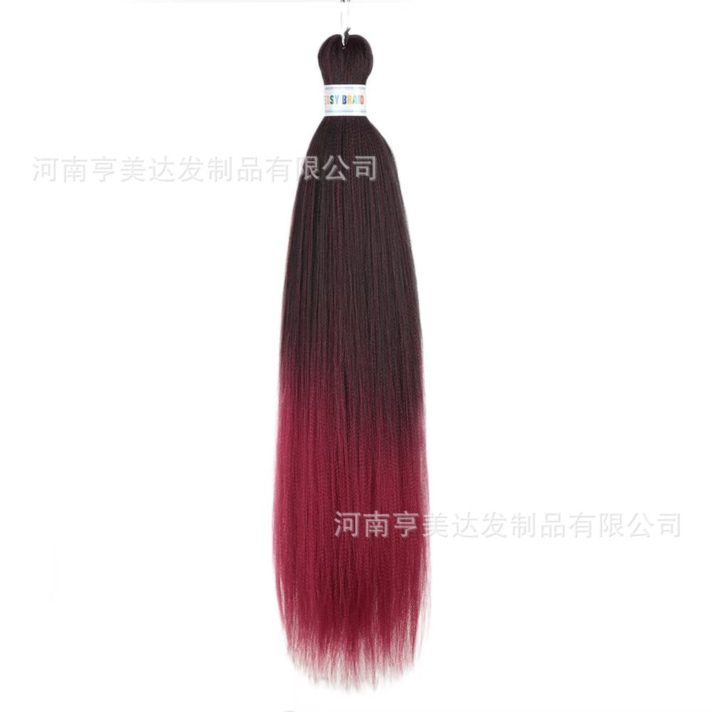 A EZ Color 26inch Women Chemical Fiber Long Straight Hair Large Easy Braided Hair Low Temperature Silk Long Straight Hair Wig