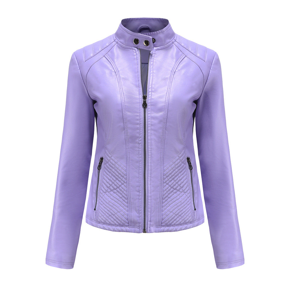 A women's leather jacket