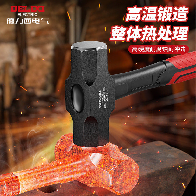 A Octagonal hammer construction site household wall-smashing integrated hammer hammer heavy-duty shockproof integrated solid hammer