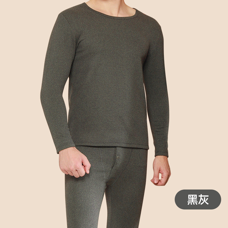 A wool silk German velvet men's thermal underwear suit women's thickened AB-sided long johns men's bottoming shirt women's autumn and winter - Mixbatch