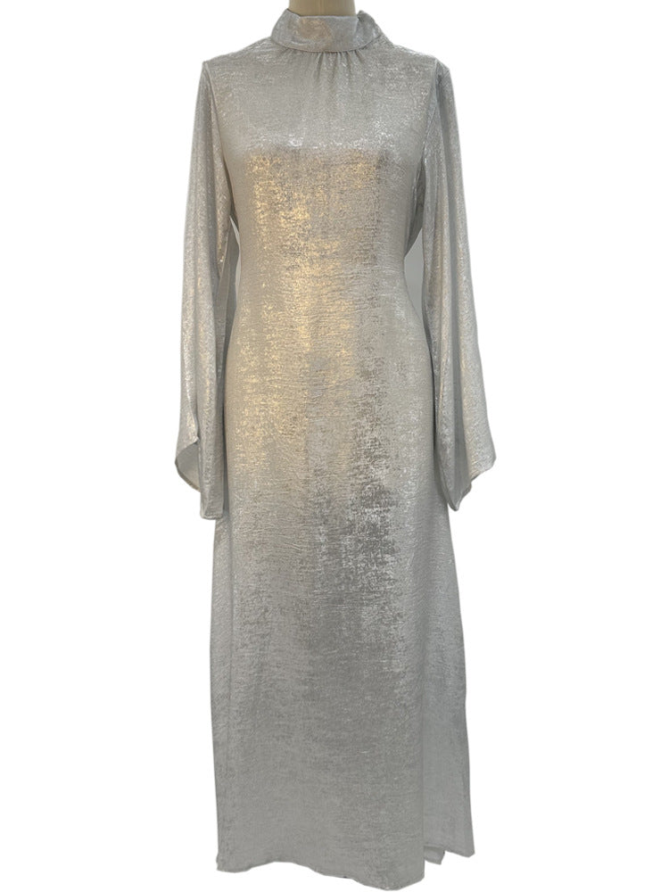 Muslim Women's Dress Dubai Morocco Middle Eastern Dress Flash Bronzing Dress Robe - Mixbatch
