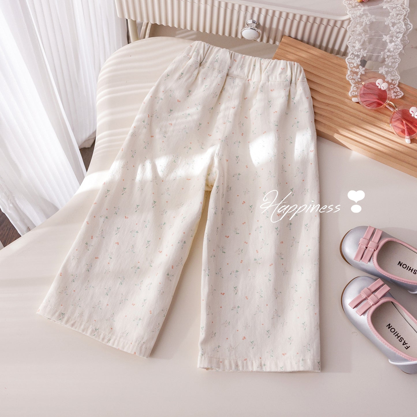 A girls autumn versatile wide-leg pants baby fashionable trousers tide