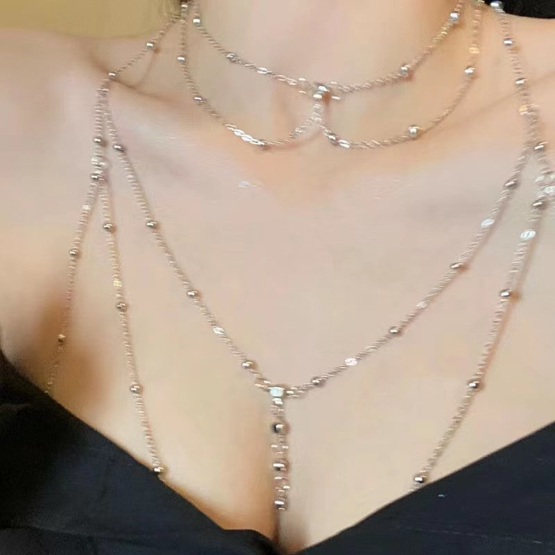 Breast Chain Body Chain Pure Lust Sexy Necklace Female Versatile Back Chain Spice Girl Suspender Bikini Accessories Chain Accessories