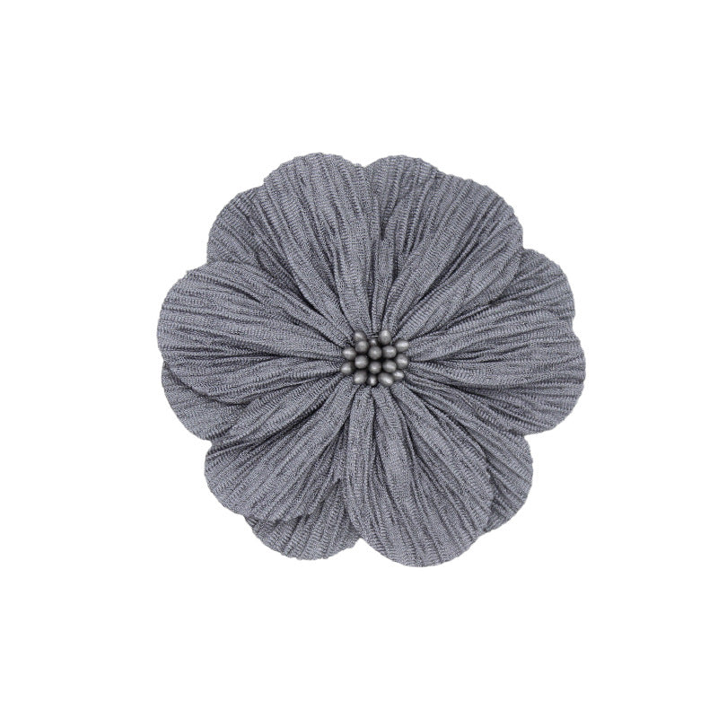 A new handmade pleated fabric flower bark pattern flower core head flower headband accessories shoes and hats flower clothing accessories 8CM - Mixbatch