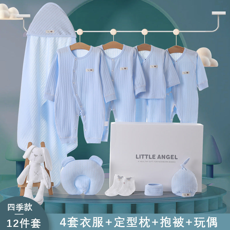 A2 Spring and Autumn Hot Sale New Baby Gift Box Breathable Soft Thin Newborn Baby Clothes onesie Romper Set - Mixbatch
