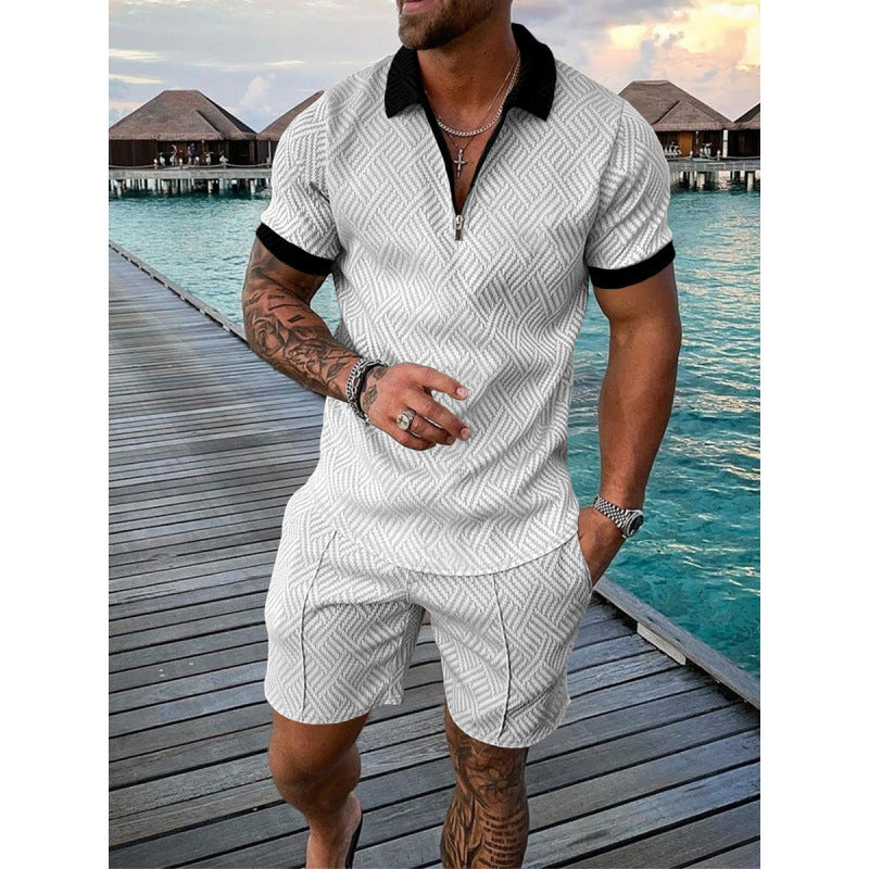 A short-sleeved shorts set