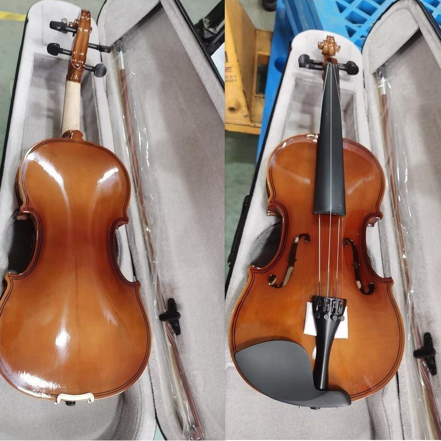 A Natural light universal violin Solid wood violin Student Children Beginner Adult playing violin 4/4-1/8