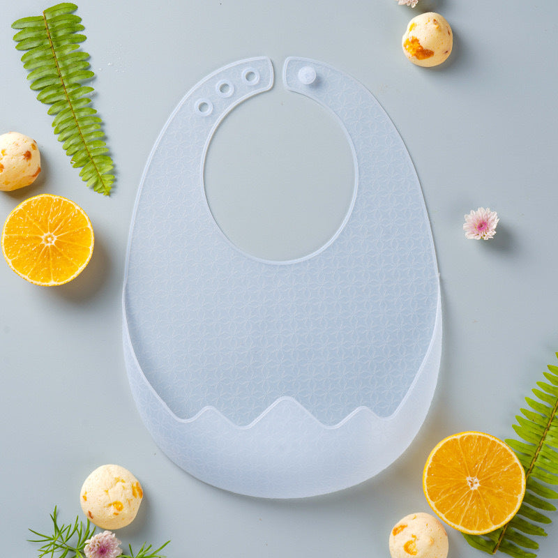 Baby silicone bibs, baby eating bibs, waterproof rice pockets,saliva napkins 0.08kg