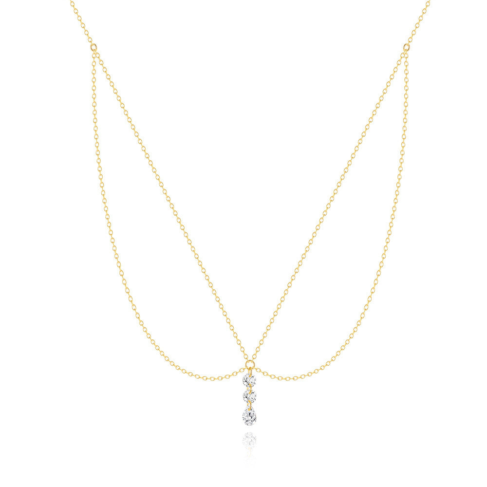 A S925 Double Diamond Necklace