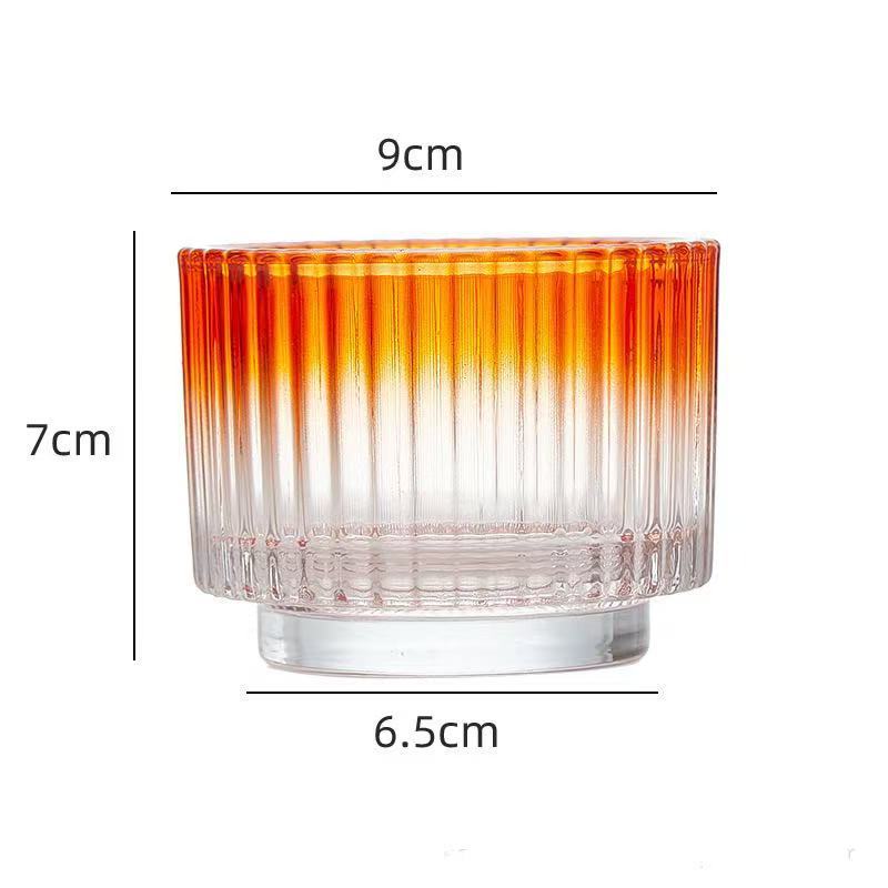 A gradual change of color candle cup empty glass candlestick