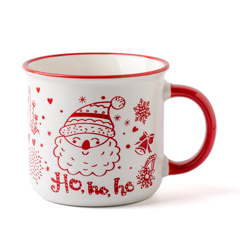A Christmas mug creative cute cartoon ceramic cup girls coffee cup teacup holiday gift cup