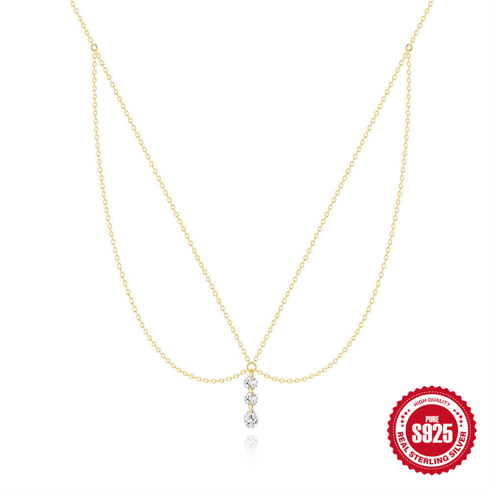 A S925 Double Diamond Necklace