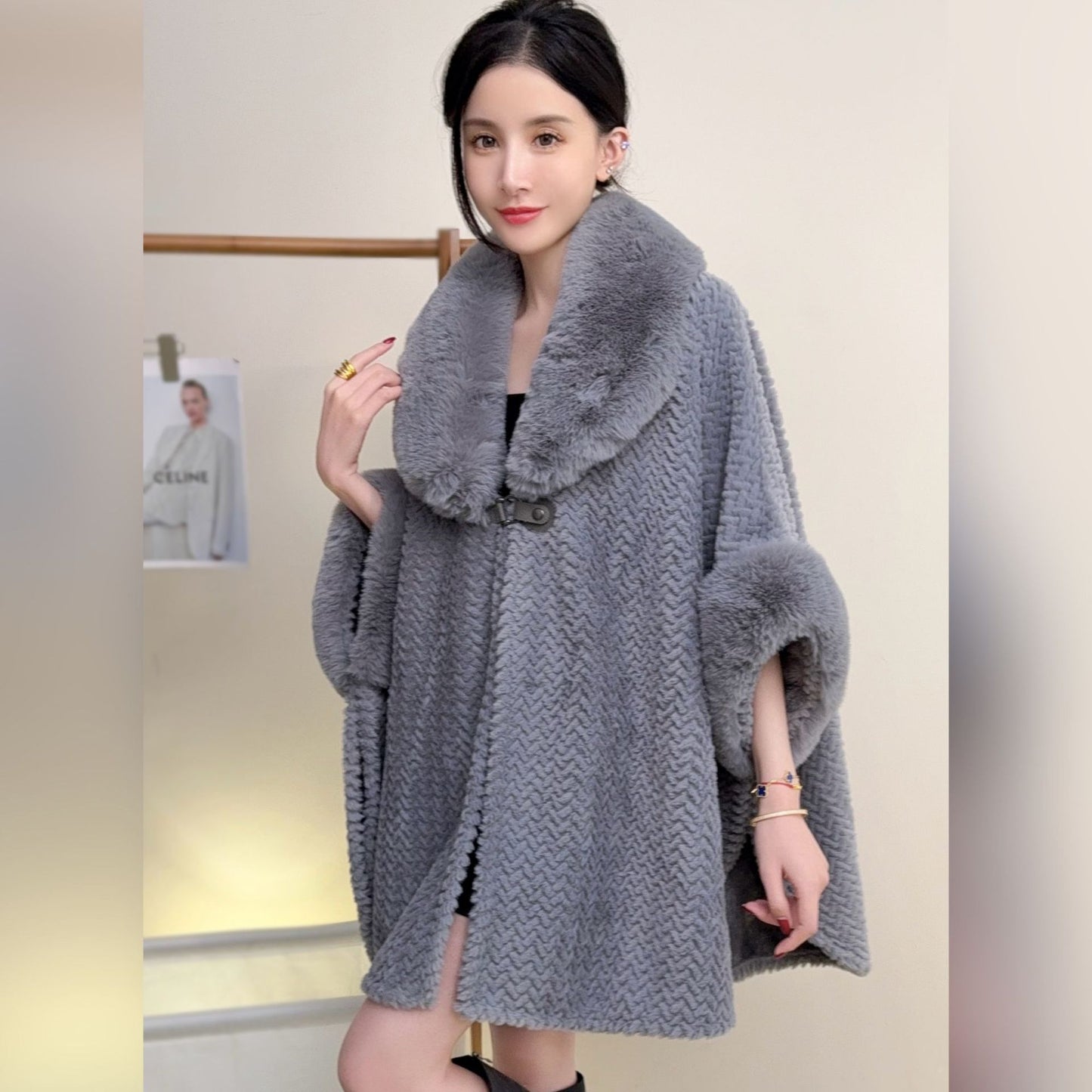 A faux fur jacket