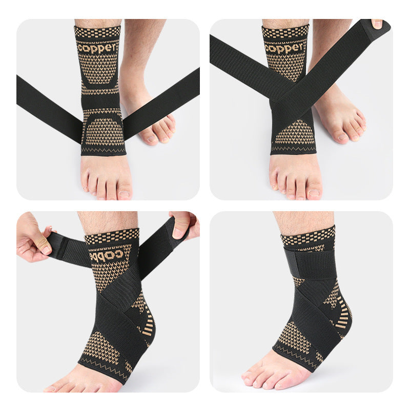 A strap pressurized ankle brace nylon knitted elastic ankle brace basketball running mountaineering pressurized fixed ankle brace
