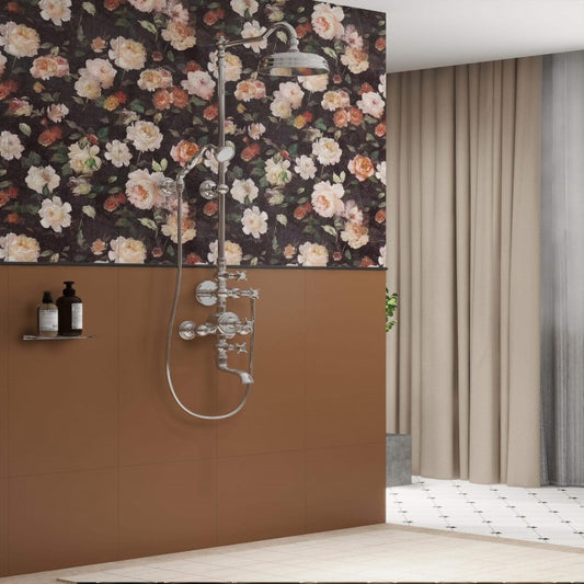 بلاط جداري مزين بالزهور بمقاس 600 × 1200