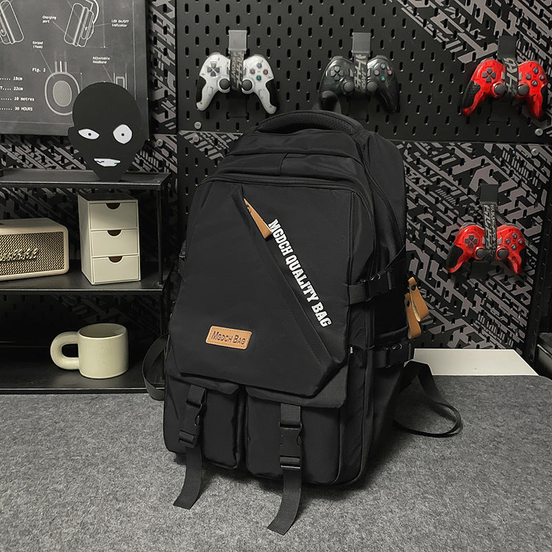 A Korean version ins new high-value trendy and cool contrasting backpack, couple light travel travel large-capacity backpack