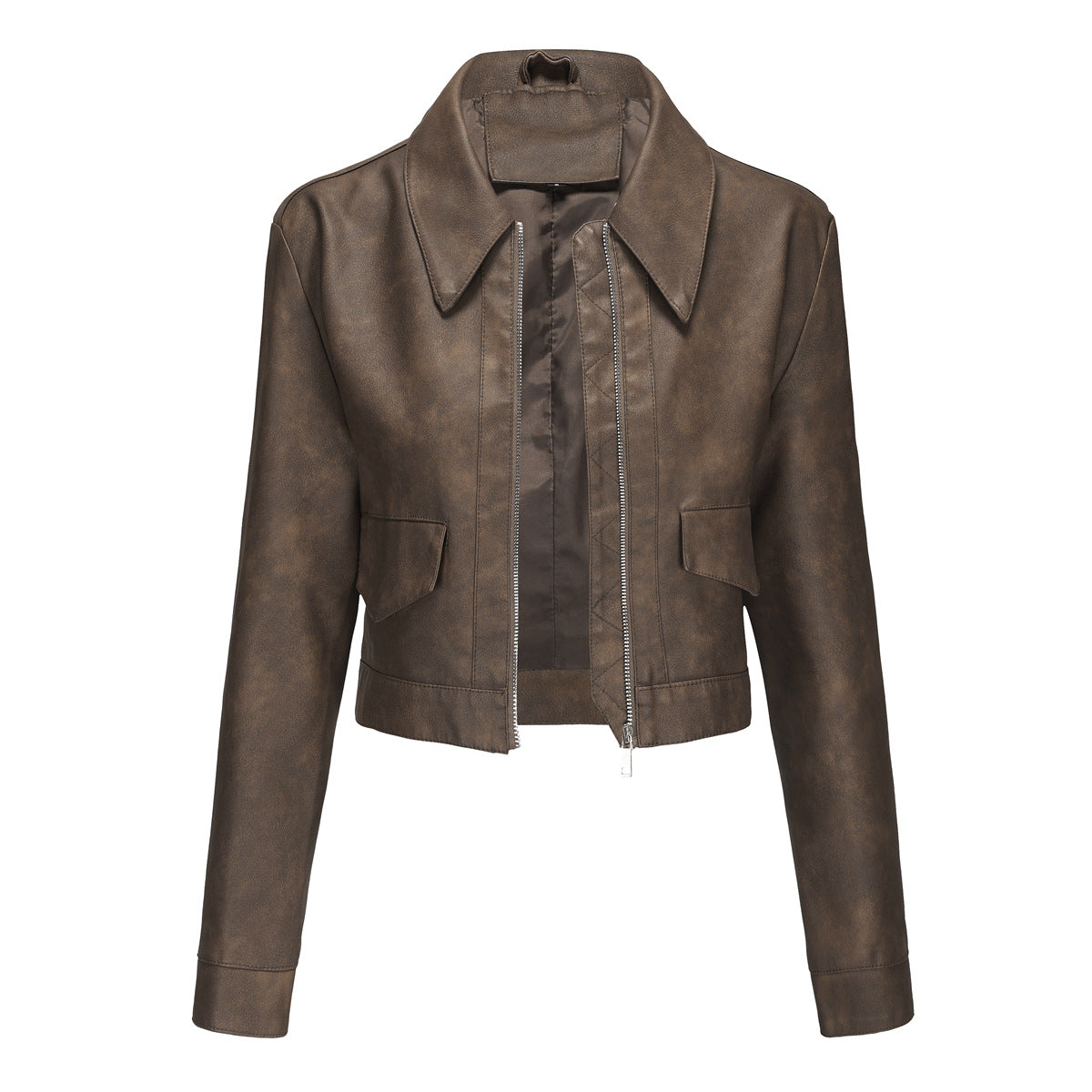 A women's leather jacket