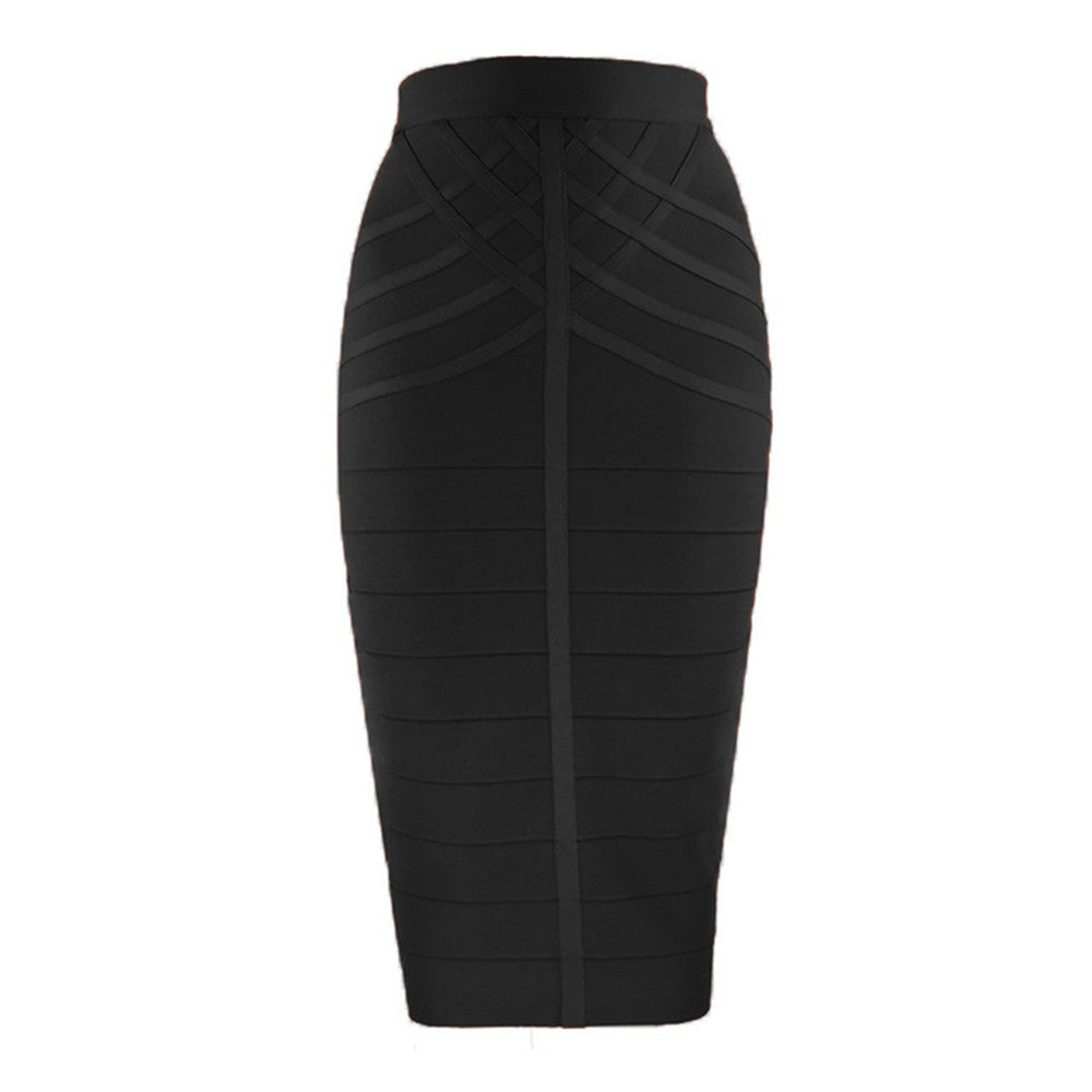 A European and American new model with characteristic stripes, sexy mid-skirt temperament, slim fit, high waist, hip wrap