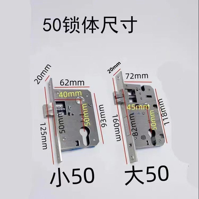 A Wooden door Interior door Fingerprint lock body Double active double fast lock body