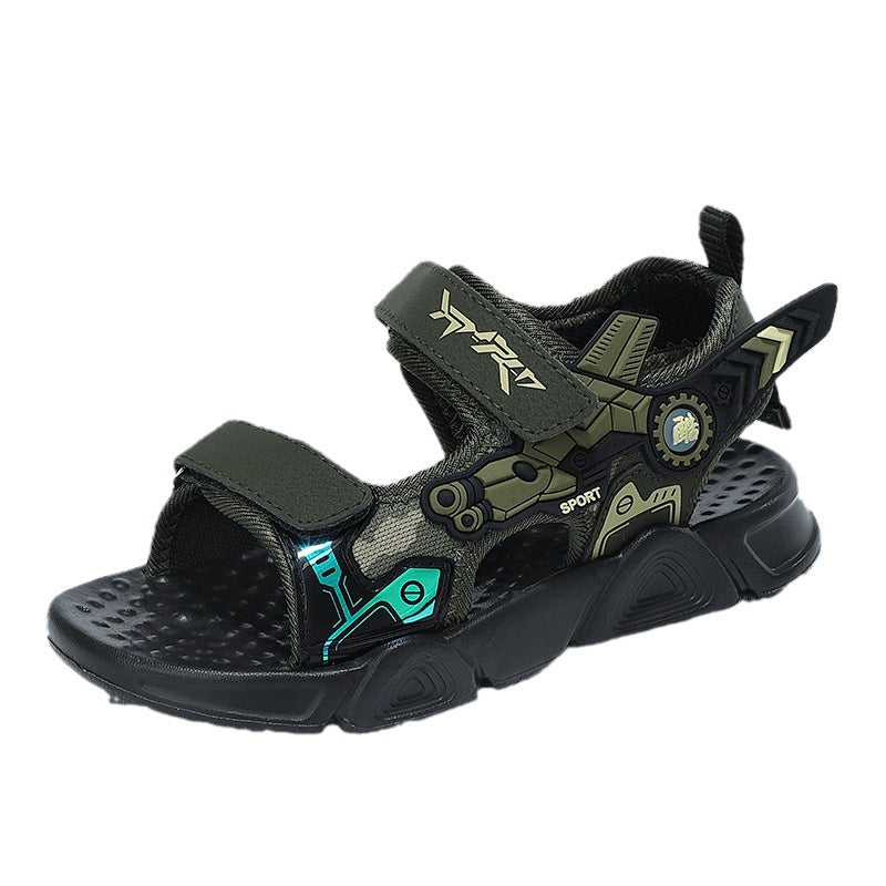 A new summer children's soft-soled beach shoes camouflage shoes boys' shoes army green casual children's sandals - Mixbatch